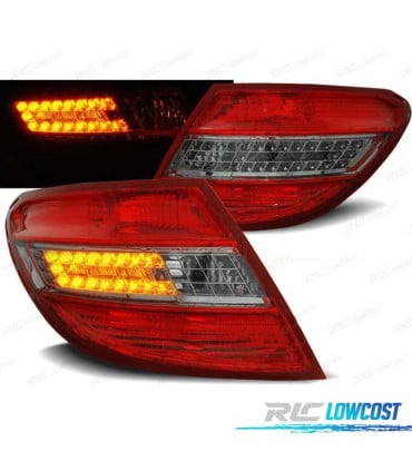 PILOTOS LED PARA MERCEDES W204 SEDAN 07-10 ROJO AHUMADO LED