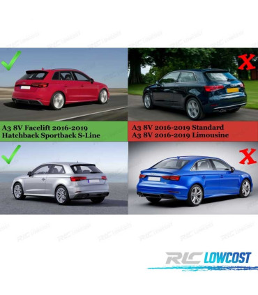 DIFUSOR AUDI A3 8V S LINE 16-20 LOOK S3