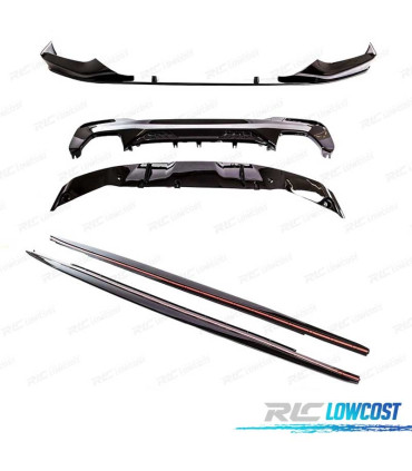 KIT SPOILERS PARA BMW G30 G31 17-19 LOOK M PERFORMANCE NEGRO BRILLO