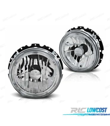 FAROS PARA VOLKSWAGEN VW GOLF MK1 74-83 OJOS ANGEL FONDO CROMO