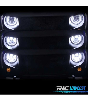 FAROS PARA JEEP WRANGLER 96-18 OJOS ANGEL LED NEGRO