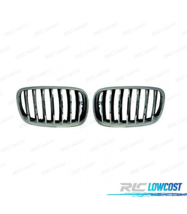 PARRILLA BMW X5 E70 07-10 X6 E71 72 08-14 CROMO NEGRO