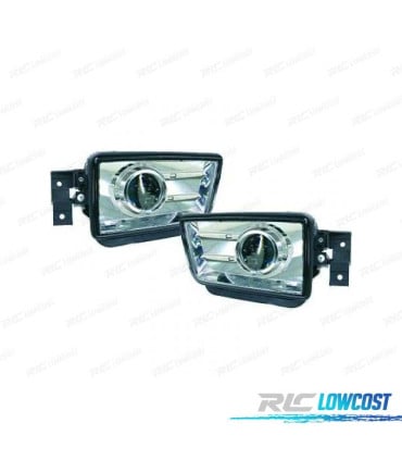 FAROS ANTINIEBLAS BMW E34 88-95 CON LUPA FONDO CROMO