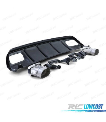 DIFUSOR MERCEDES CLASE A W176 12-18 LOOK A45 AMG NEGRO BRILLO + COLAS ESCAPE