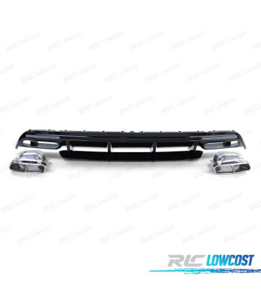 DIFUSOR MERCEDES CLASE A W176 12-18 LOOK A45 AMG NEGRO BRILLO + COLAS ESCAPE