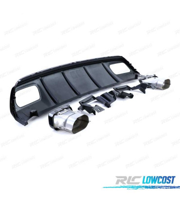 DIFUSOR MERCEDES CLASE A W176 15-18 LOOK A45 AMG NEGRO BRILLO + COLAS ESCAPE