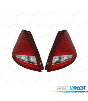 PILOTOS PARA FORD FIESTA MK7 08-12 LED ROJO CROMO