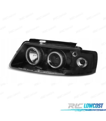 FAROS PARA VOLKSWAGEN VW PASSAT 3B 96-00 OJOS ANGEL FONDO NEGRO