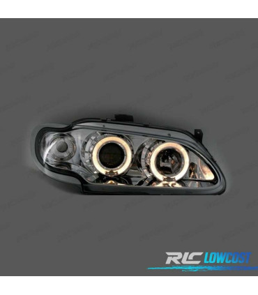 FAROS PARA RENAULT MEGANE 96-99 OJOS ANGEL FONDO CROMO