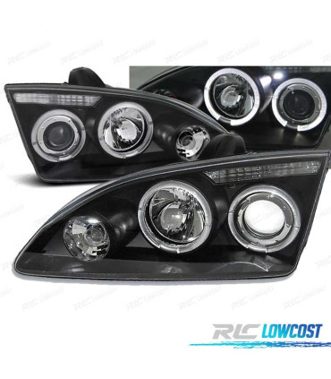 FAROS PARA FORD FOCUS 04-08 OJOS ANGEL FONDO NEGRO
