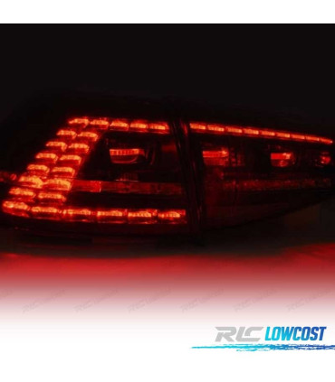 PILOTOS VOLKSWAGEN VW GOLF 7 12-17 LOOK GTI INTERMITENTE LED DINAMICO ROJO CLARO