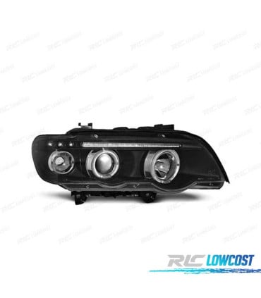 FAROS PARA BMW X5 E53 99-03 FONDO NEGRO OJOS ANGEL