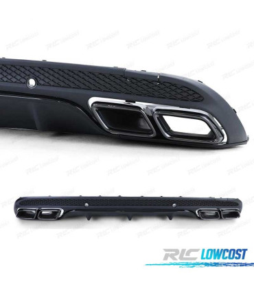 DIFUSOR MERCEDES CLASE C W205 SEDAN 13-18 LOOK AMG + COLAS ESCAPE NEGRO