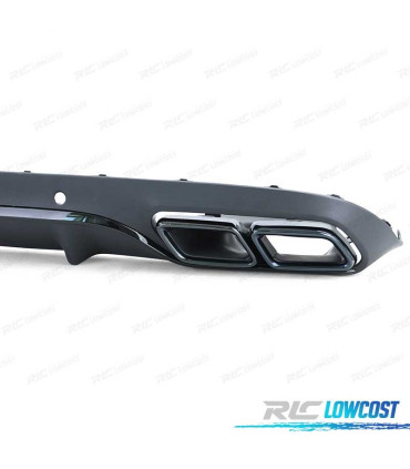 DIFUSOR MERCEDES CLASE C C205 COUPÉ 15-18 LOOK AMG PDC NEGRO + COLAS ESCAPE