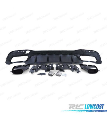 DIFUSOR MERCEDES GLE W166 15-19 LOOK AMG GLE63 NEGRO BRILLO + COLAS ESCAPE NEGRO