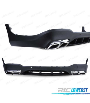 DIFUSOR MERCEDES GLC X253 15-18 LOOK AMG GLC63 PDC + COLAS ESCAPE CROMADO