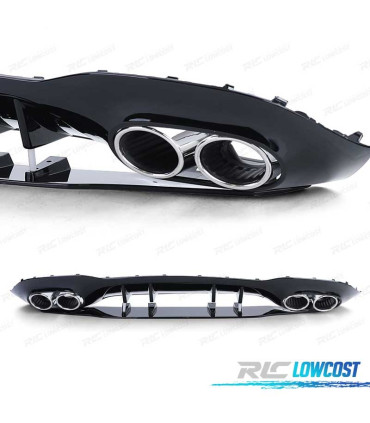 DIFUSOR MERCEDES CLASE A W177 18- LOOK AMG A45 NEGRO BRILLO + COLAS ESCAPE