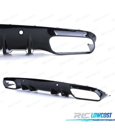 DIFUSOR MERCEDES CLASE C C205 COUPE 14-18 LOOK AMG PDC + COLAS ESCAPE NEGRO