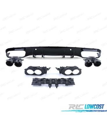 DIFUSOR MERCEDES CLASE C C205 COUPE 14-18 LOOK AMG PDC + COLAS ESCAPE NEGRO