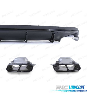 DIFUSOR MERCEDES CLA C117 16-19 LOOK AMG NEGRO BRILLO + COLAS ESCAPE