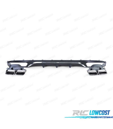 DIFUSOR MERCEDES CLASE E W213 SEDAN 16-20 LOOK AMG E63 + COLAS ESCAPE
