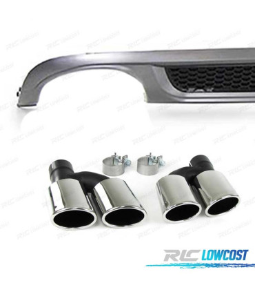 DIFUSOR AUDI A4 B8 SEDÁN AVANT 07-11 LOOK S LINE SALIDA DOBLE + COLAS ESCAPE