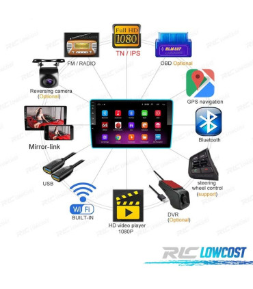 RADIO 9" GPS ANDROID 13 QUAD CORE 64GB ROM