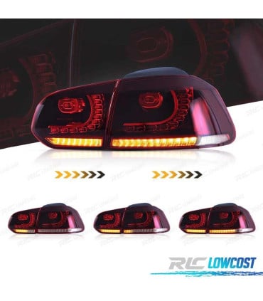 PILOTOS VOLKSWAGEN VW GOLF 6 LOOK R FULL LED DINAMICOS ROJO 08-12