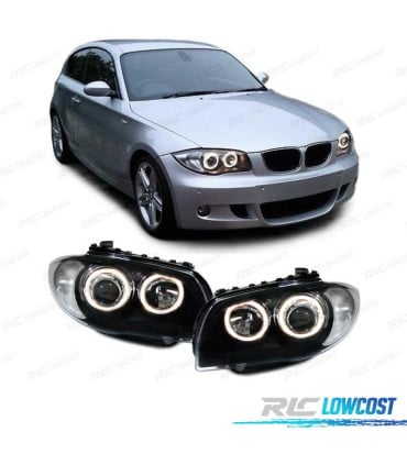 FAROS BMW E81 E87 E82 E88 04-11 OJOS ANGEL FONDO NEGRO