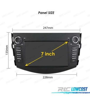 RADIO GPS ANDROID 10 PARA TOYOTA RAV4 06-12 7"