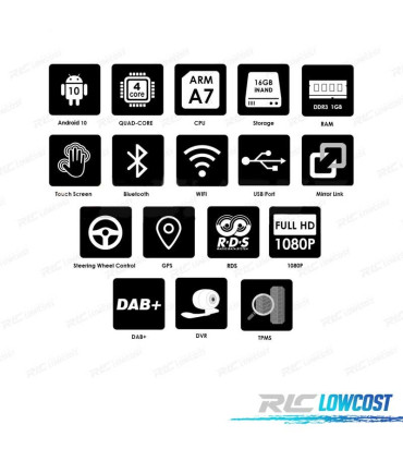 RADIO GPS ANDROID 10 PARA TOYOTA RAV4 06-12 7"