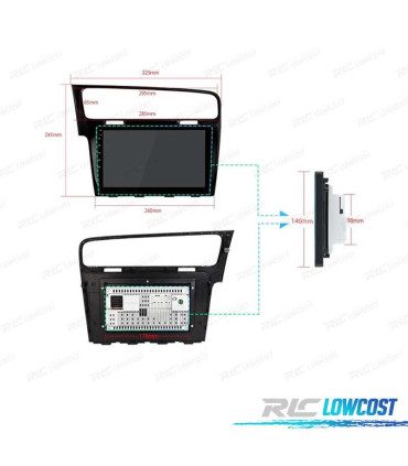 RADIO GPS ANDROID 12 PARA VOLKSWAGEN VW GOLF 7 PANTALLA TACTIL