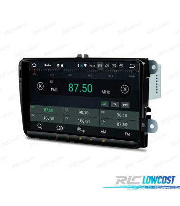RADIO GPS ANDROID 12 PARA VOLKSWAGEN VW SKODA SEAT PANTALLA TACTIL