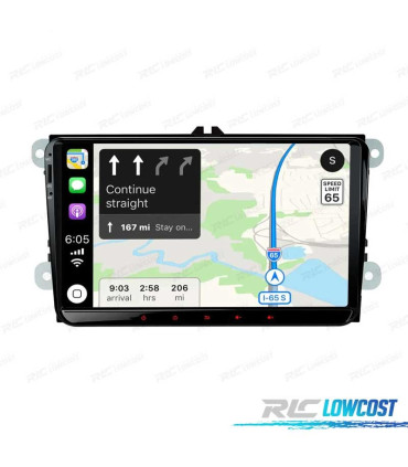 RADIO GPS ANDROID 12 PARA VOLKSWAGEN VW SKODA SEAT PANTALLA TACTIL