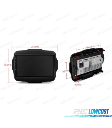 RADIO GPS ANDROID 12 PARA JEEP RENEGADE 15-20