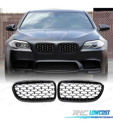 PARRILLA BMW F10 F18 10-13 DIAMANTE NEGRO BRILLO