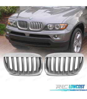 PARRILLAS BMW X5 E53 LCI 04-06 LOOK TITANIO CROMO PLATA