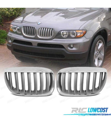 PARRILLAS BMW X5 E53 LCI 04-06 LOOK TITANIO CROMO PLATA