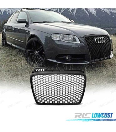 PARRILLA AUDI A4 B7 04-09 LOOK RS NEGRO BRILLO