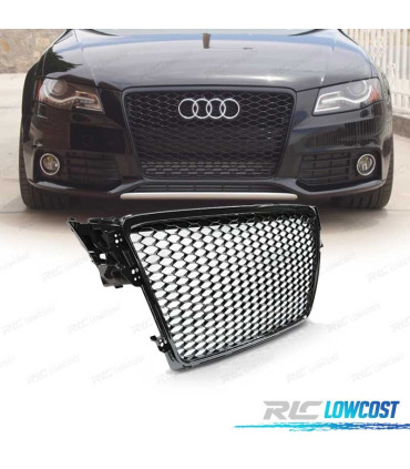PARRILLA AUDI A4 B8 08-11 LOOK RS NEGRO BRILLO