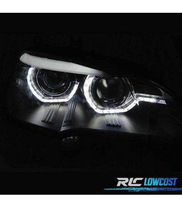 FAROS BMW X5 E70 07-13 OEM XENON OJOS ANGEL 3D LED NEGRO AFS