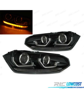 FAROS VOLKSWAGEN VW POLO 6 2G 17- DINÁMICO LED NEGRO