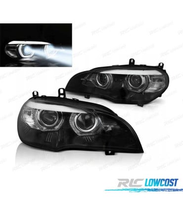 FAROS LED BMW X5 E70 07-13 OEM XENON OJOS ANGEL NEGRO