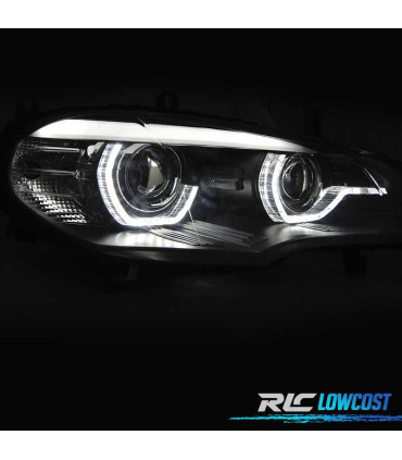 FAROS LED BMW X5 E70 07-13 OEM XENON OJOS ANGEL NEGRO