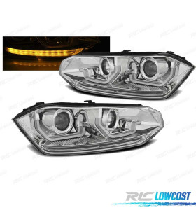 FAROS VOLKSWAGEN VW POLO 6 2G 17-21 DINÁMICO LED CROMO