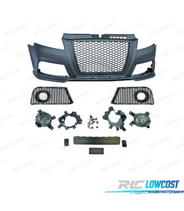 PARAGOLPES DELANTERO AUDI A3 8P 08-12 LOOK RS3 PDC + FAROS ANTINIEBLA