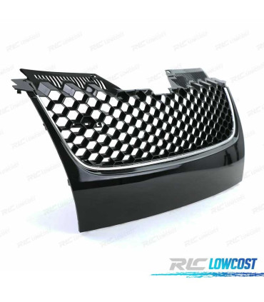 PARRILLA VOLKSWAGEN VW GOLF MK5 03-09 NEGRO MOLDURA PLATEADA