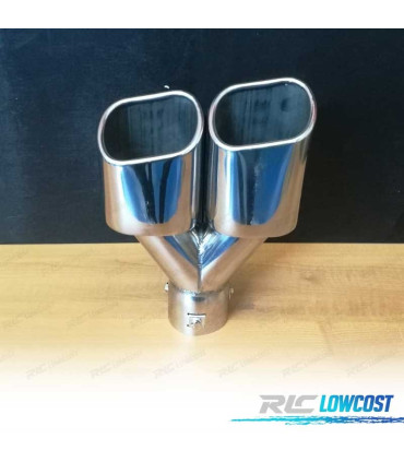 COLA ESCAPE DOBLE RECTANGULAR ACERO INOX