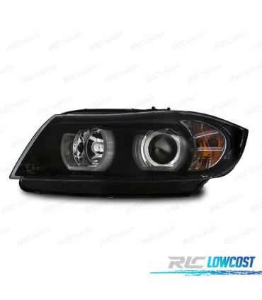 FAROS BMW E90 E91 05-08 XENON OJOS ANGEL U LED 3D NEGRO
