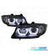 FAROS BMW E90 E91 05-08 XENON OJOS ANGEL U LED 3D FONDO NEGRO